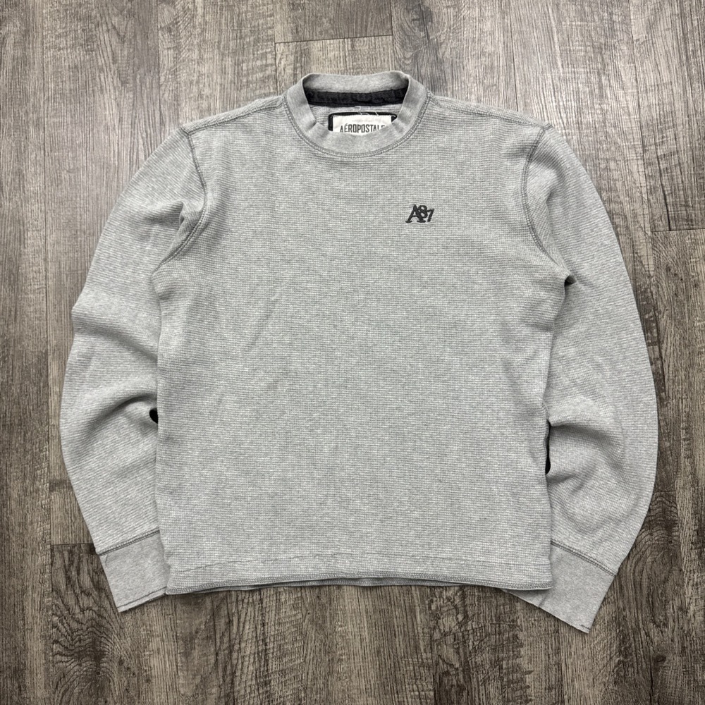 Vintage Y2K 2000's Aeropostale Waffle Knit Skater Thermal Shirt Sz M